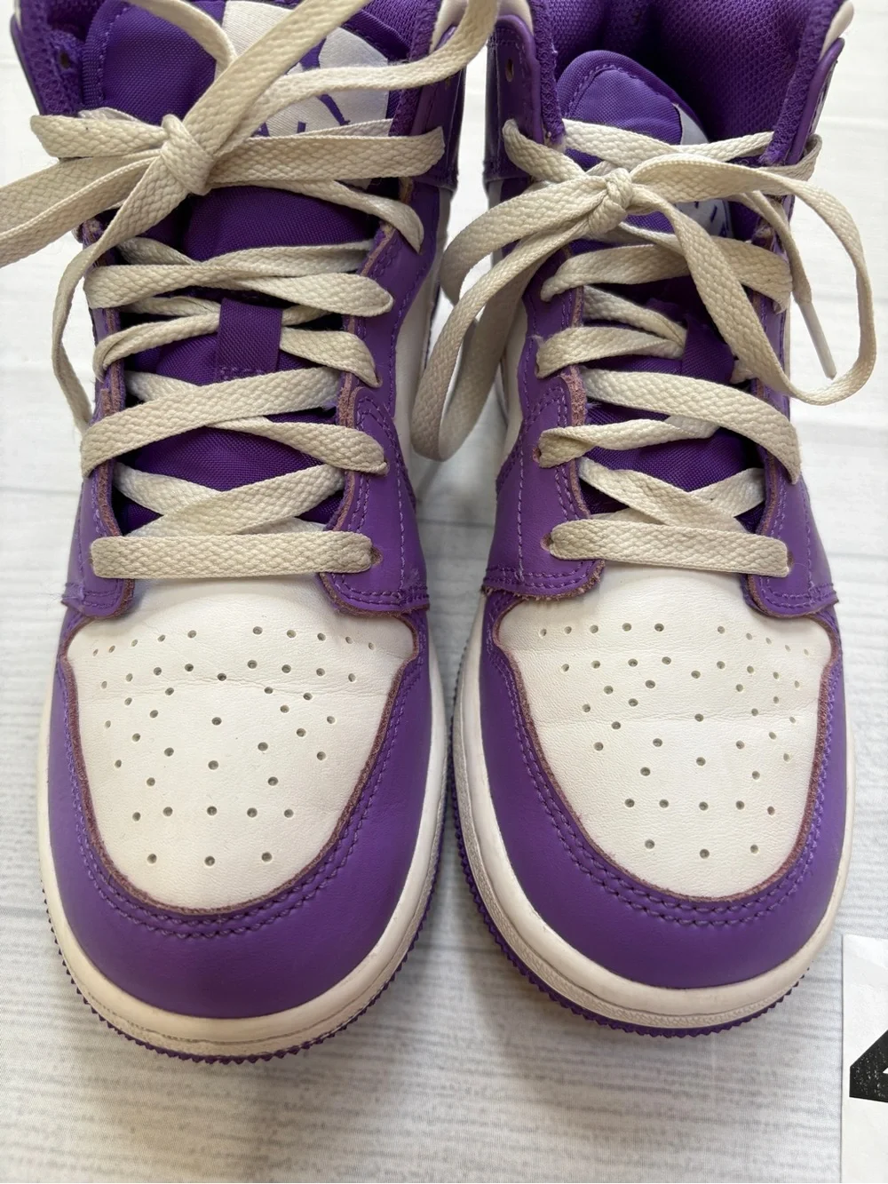 Nike Kids Purple and White High-Top Sneakers